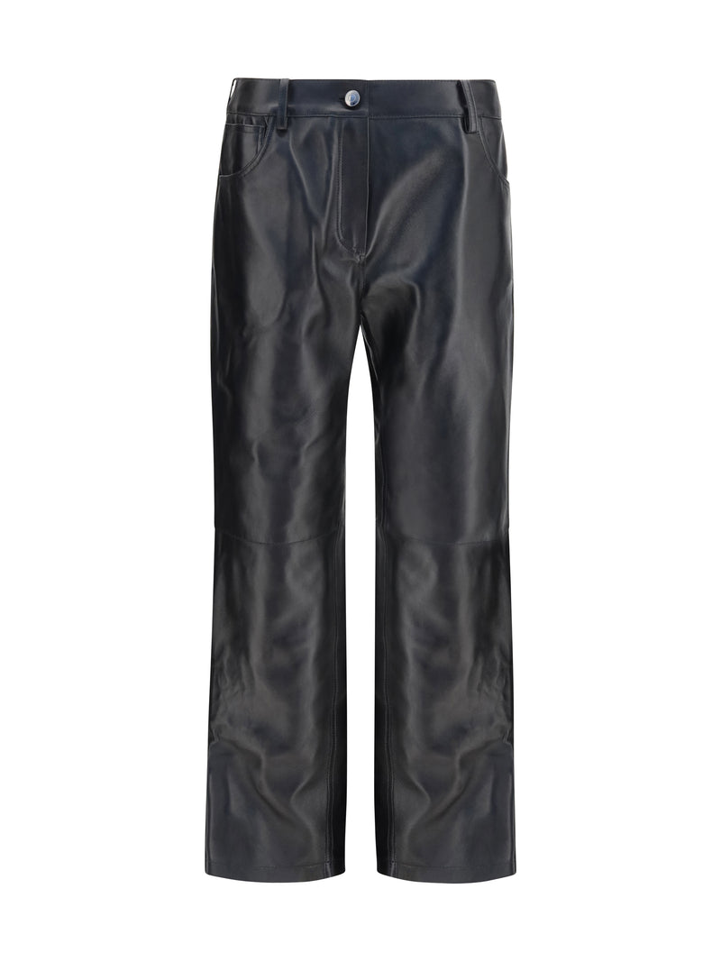 Magda Butrym Magda Butrym Straight-leg Leather Pants Black - World Class Fashion