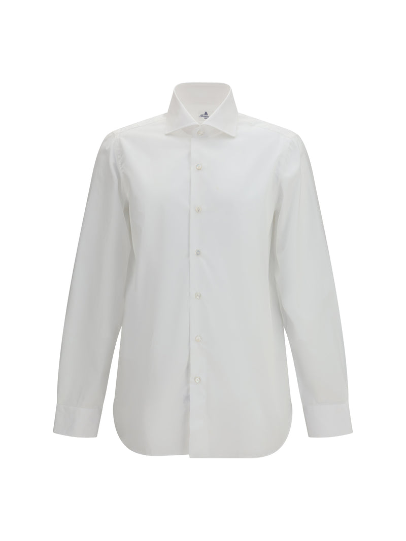 Finamore Finamore 170 A 2 Tailored Shirt White Popeline - World Class Fashion