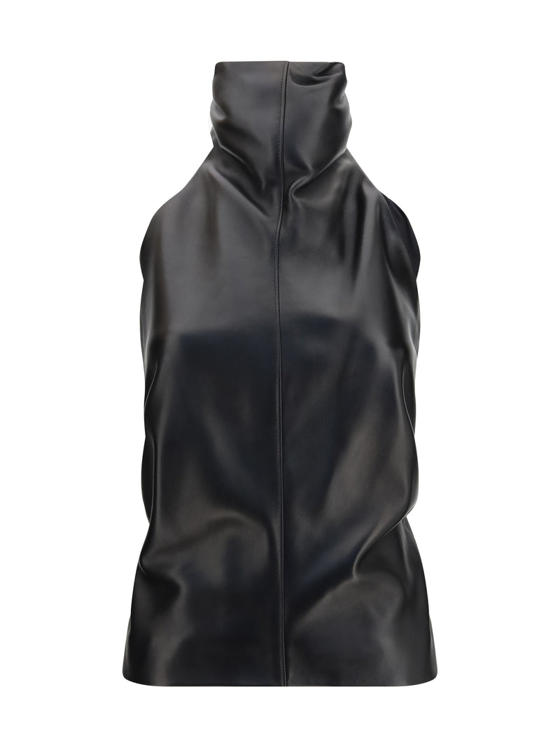 Khaite Khaite Rone Leather Top Black - World Class Fashion