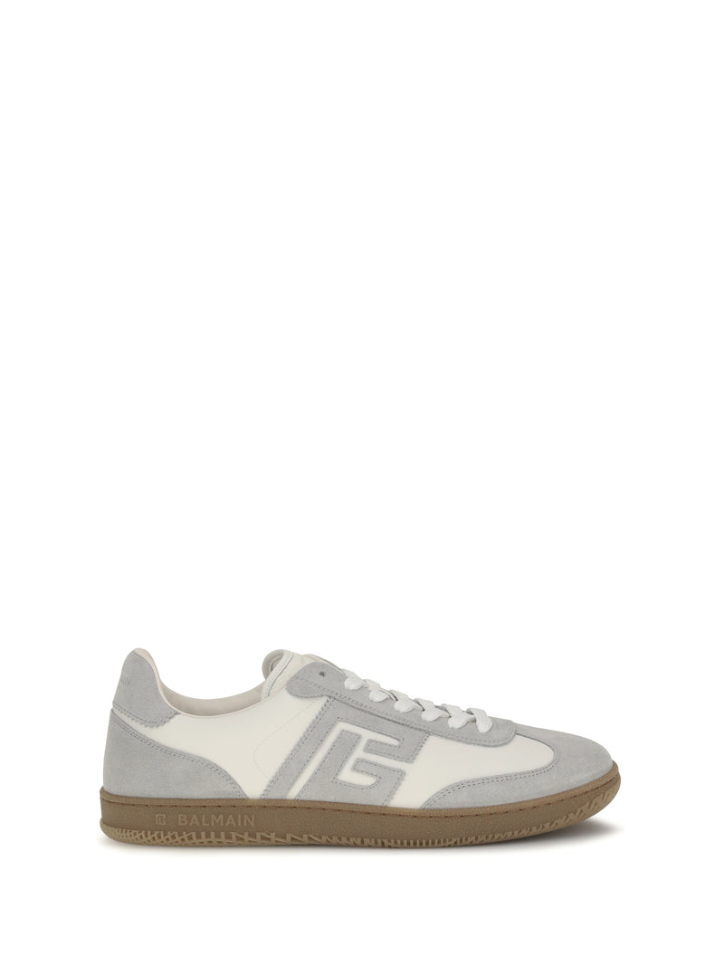 Balmain Balmain Swan Sneakers Suede Smooth Leather Grey Men - World Class Fashion