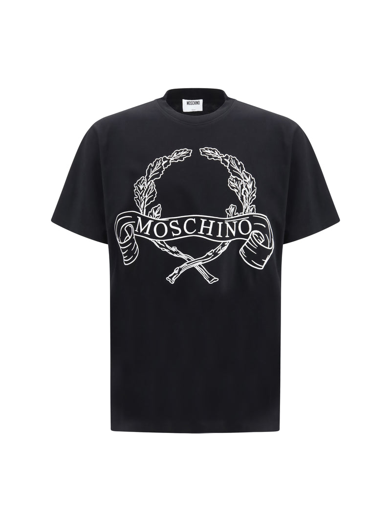 Moschino Moschino Maxi Laurel Crown Embroidery T-shirt Black - World Class Fashion