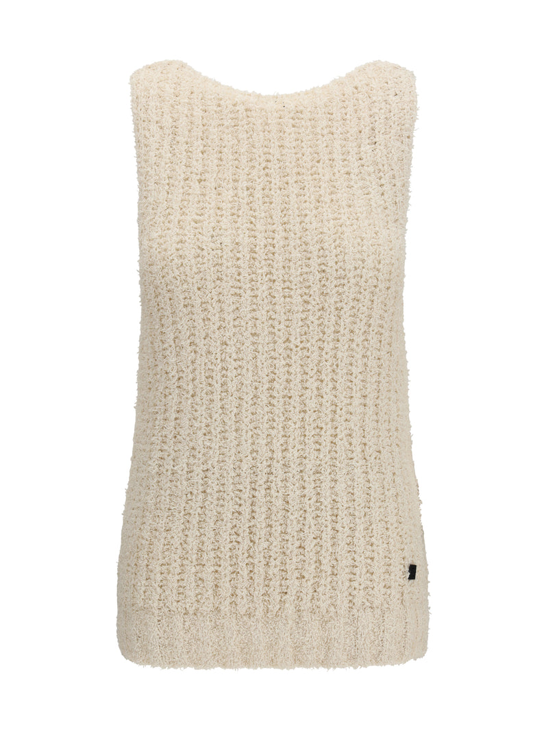 Balmain Balmain Logo-detail Vest Naturel Women - World Class Fashion