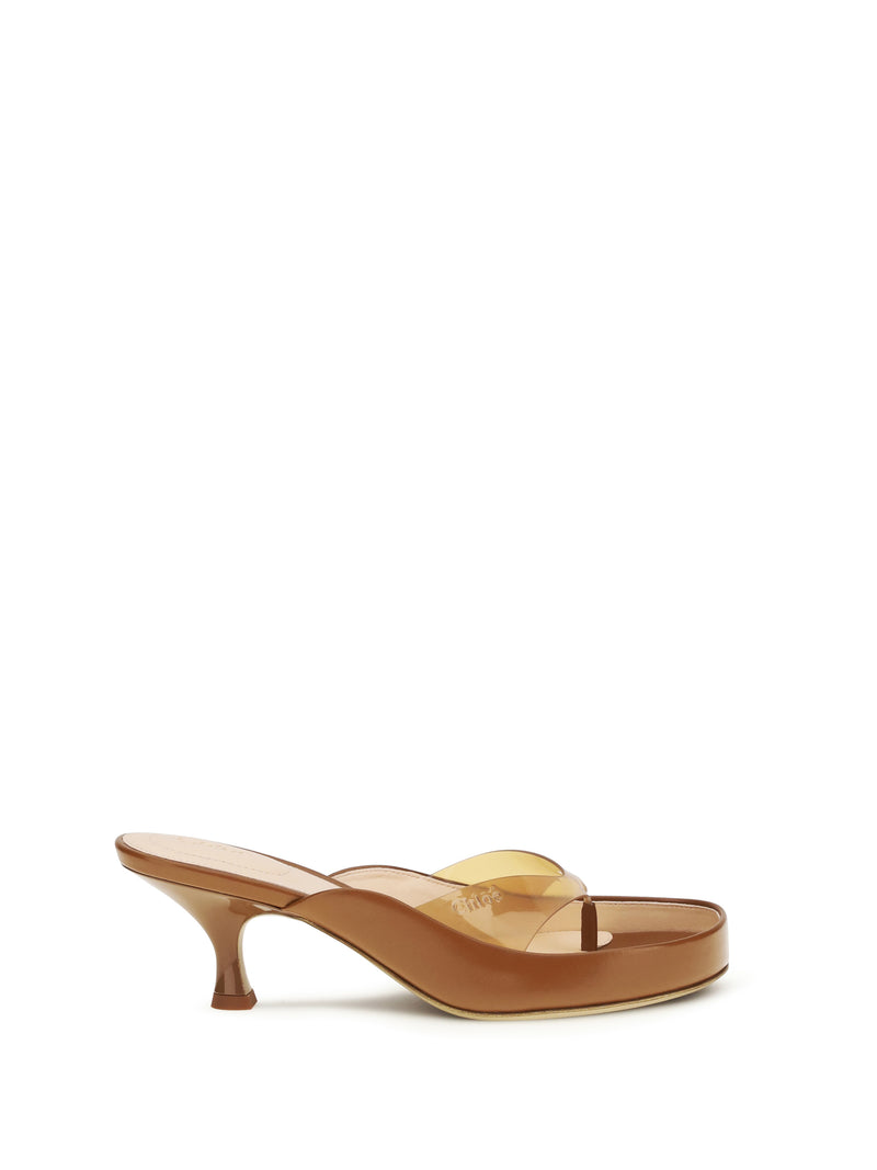 Chloe Chloé Junie Sandals Terracotta Brown - World Class Fashion