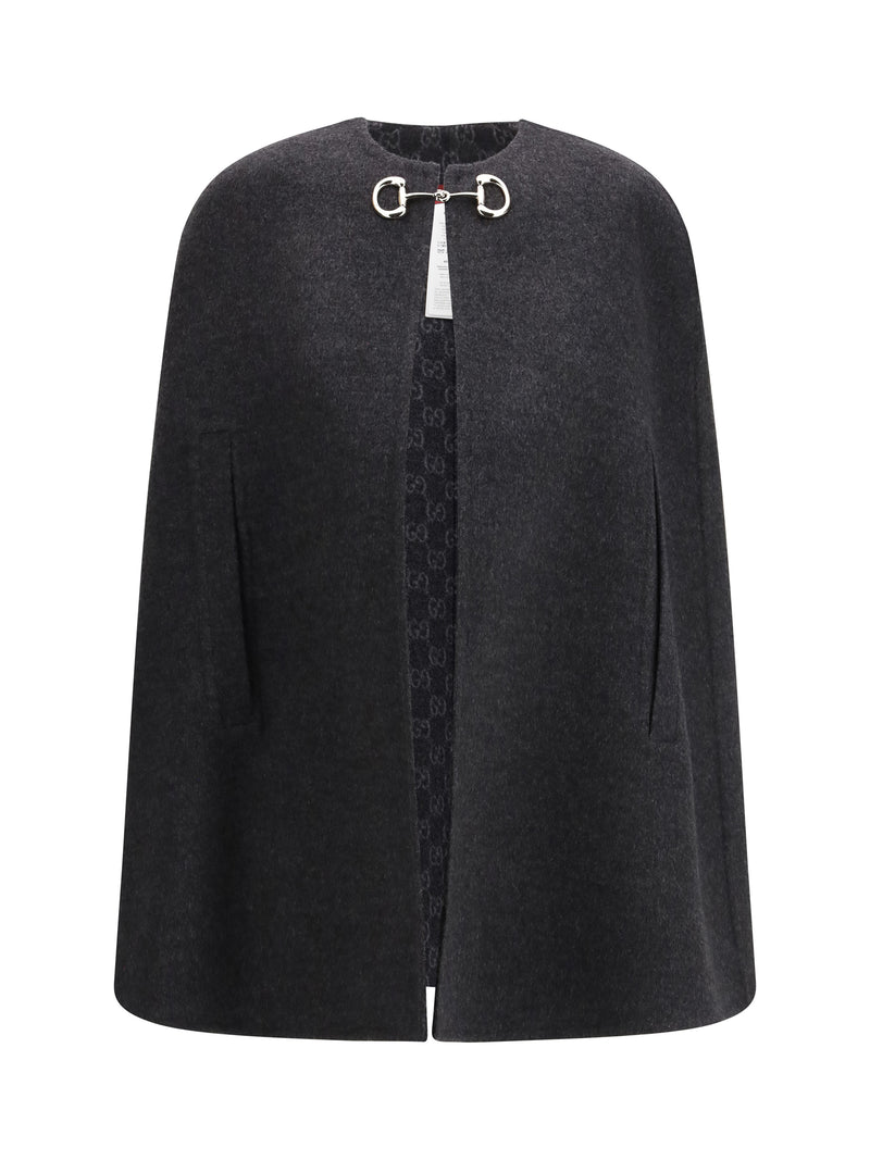 Gucci Gucci Wool-blend Cape Dark Grey/Light Grey - World Class Fashion