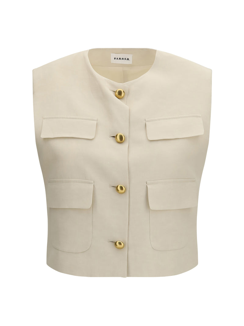 P.a.r.o.s.h. P.a.r.o.s.h. Wool Gilet Sabbia Women - World Class Fashion