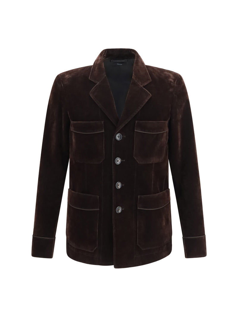 Tom Ford Tom Ford Cotton-blend Blazer Brown Multicolor - World Class Fashion