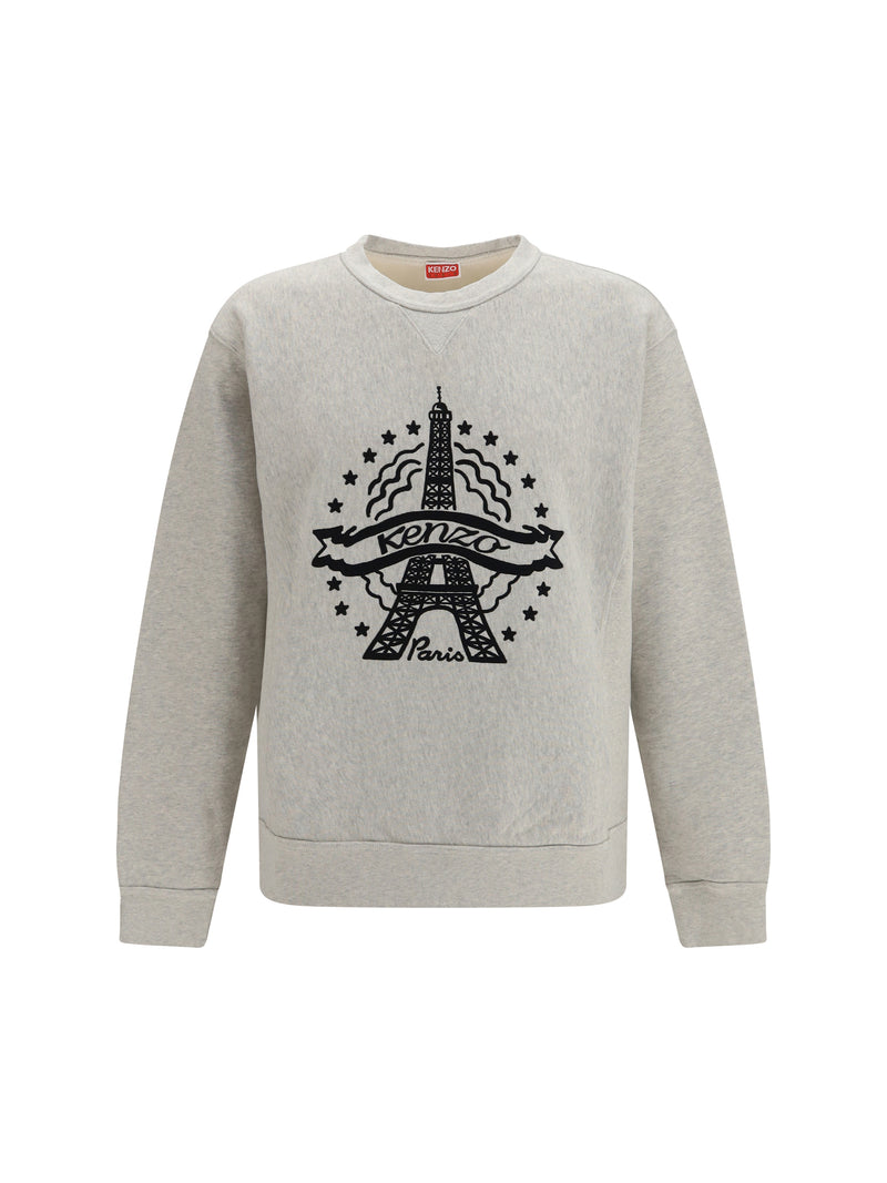 Kenzo Kenzo Eiffel Tower Cotton Sweatshirt Pale Grey - World Class Fashion