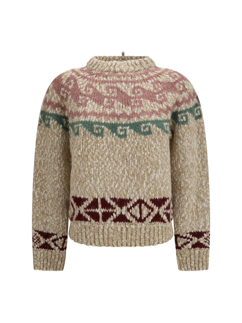 Moncler Grenoble Moncler Grenoble Geometric Jacquard Sweater Natural - World Class Fashion