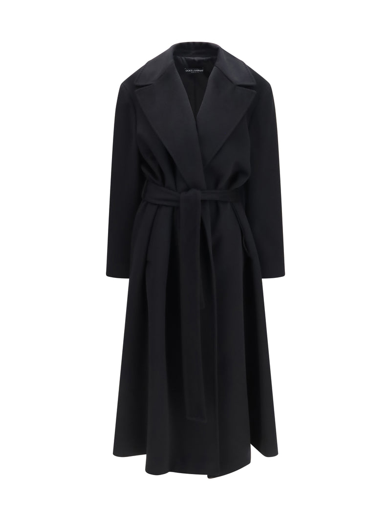 Dolce & Gabbana Dolce & Gabbana Long Virgin Wool Coat Black - World Class Fashion