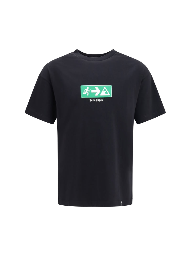 Palm Angels Palm Angels Street Signals Cotton T-shirt Black-Green - World Class Fashion