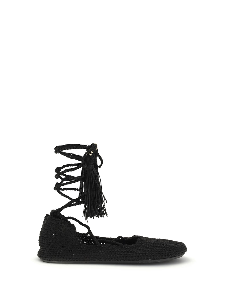 Alanui Alanui The Sound Of The Sea Lace-up Ballerinas Black - World Class Fashion