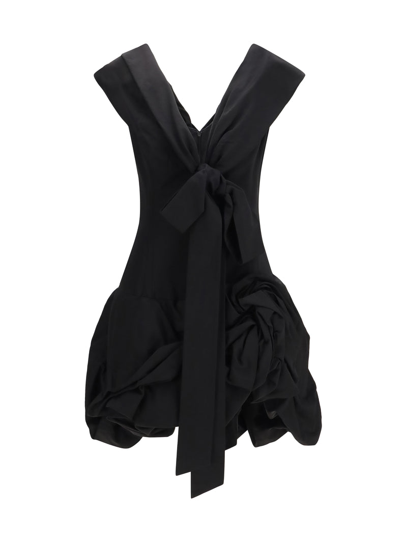 Magda Butrym Magda Butrym Draped Shawl Collar Midi Dress Black - World Class Fashion