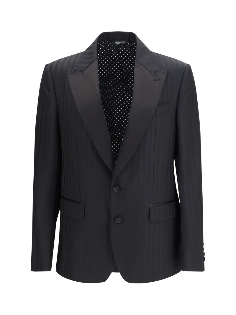 Dolce & Gabbana Dolce & Gabbana Striped Peak-lapel Blazer Black Men - World Class Fashion