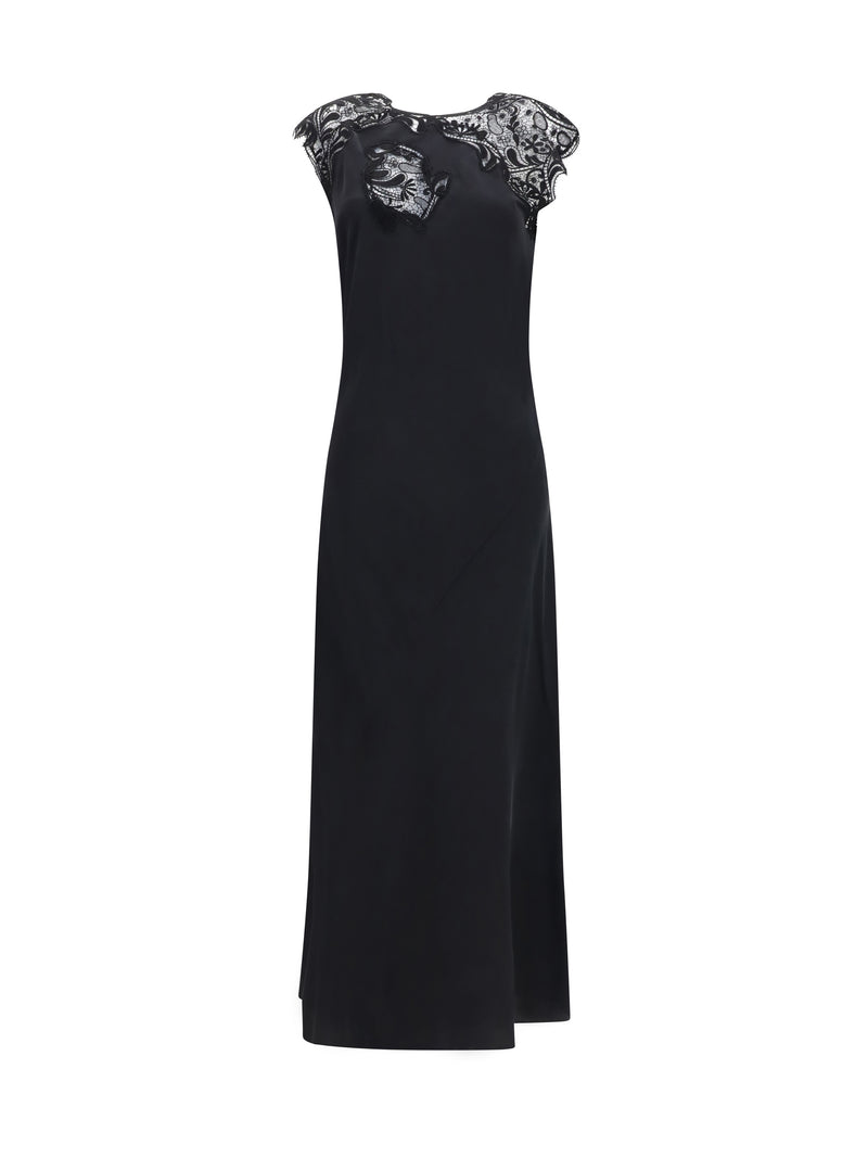 Ferragamo Ferragamo Silk Dress With Lace - World Class Fashion