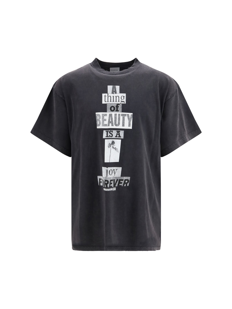 Balenciaga Balenciaga Gradient-print T-shirt Faded Washed Black - World Class Fashion