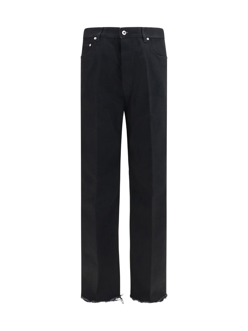 Rick Owens Rick Owens Frayed Hem Cotton Jeans - World Class Fashion