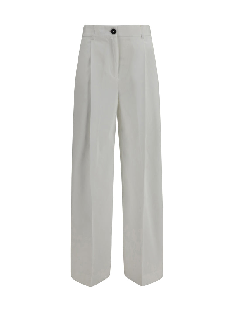 Toteme Pantalones de algodón sastre Toteme blancos - World Class Fashion