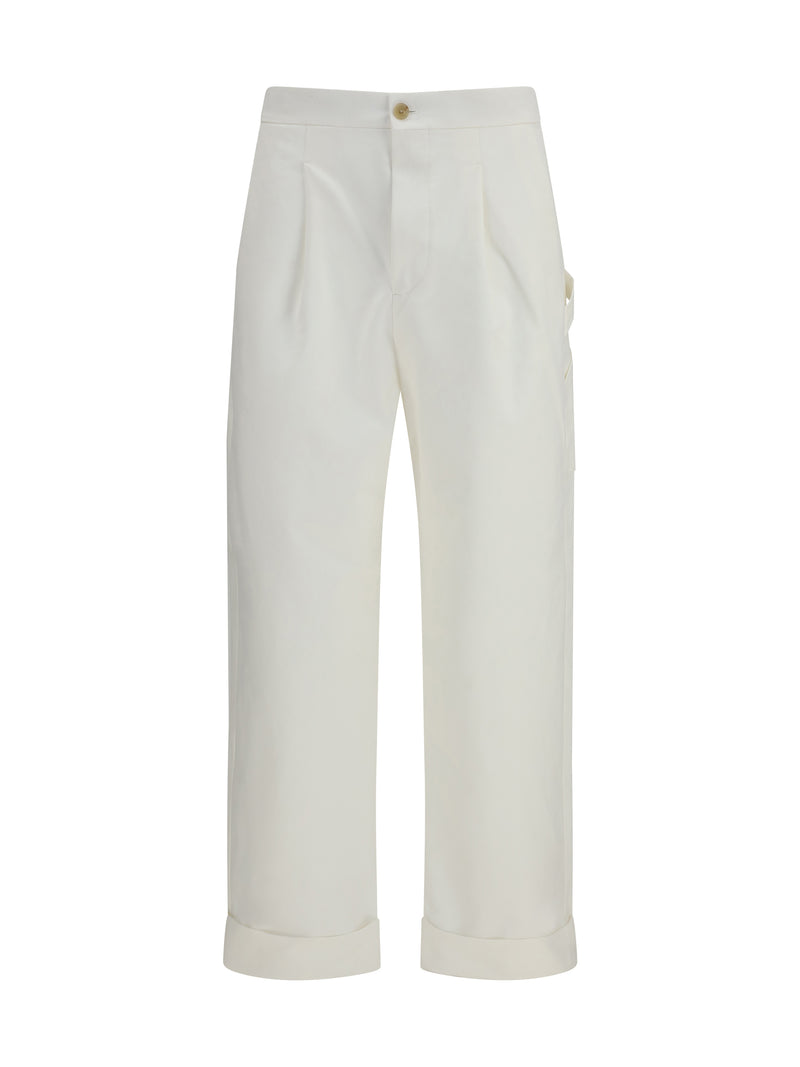 Umit Benan Umit Benan Cotton Carpenter Pants White Men - World Class Fashion