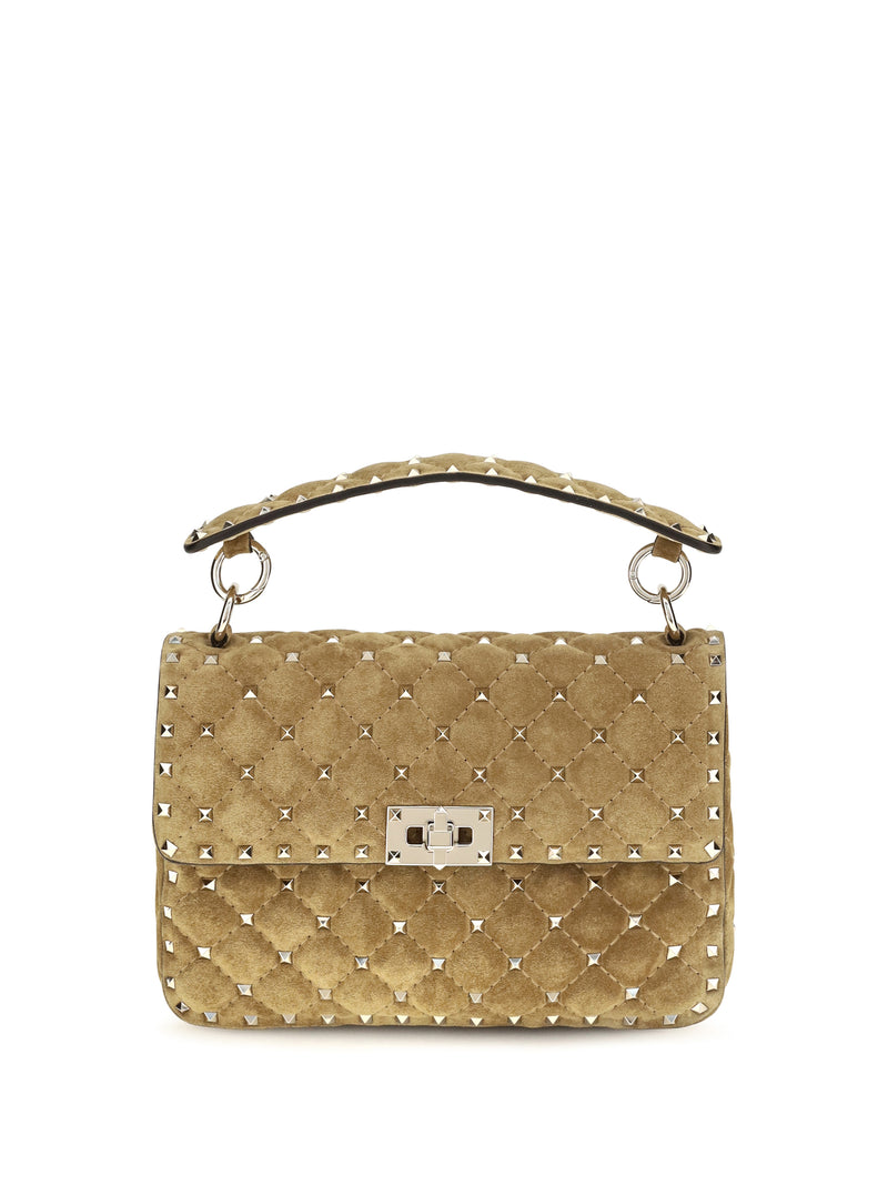Valentino Garavani Valentino Garavani Medium Rockstud Spike Suede Top Handle Bag - World Class Fashion