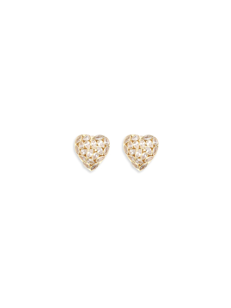 Self-portrait Self-portrait Embellished Heart Earrings Gold - World Class Fashion
