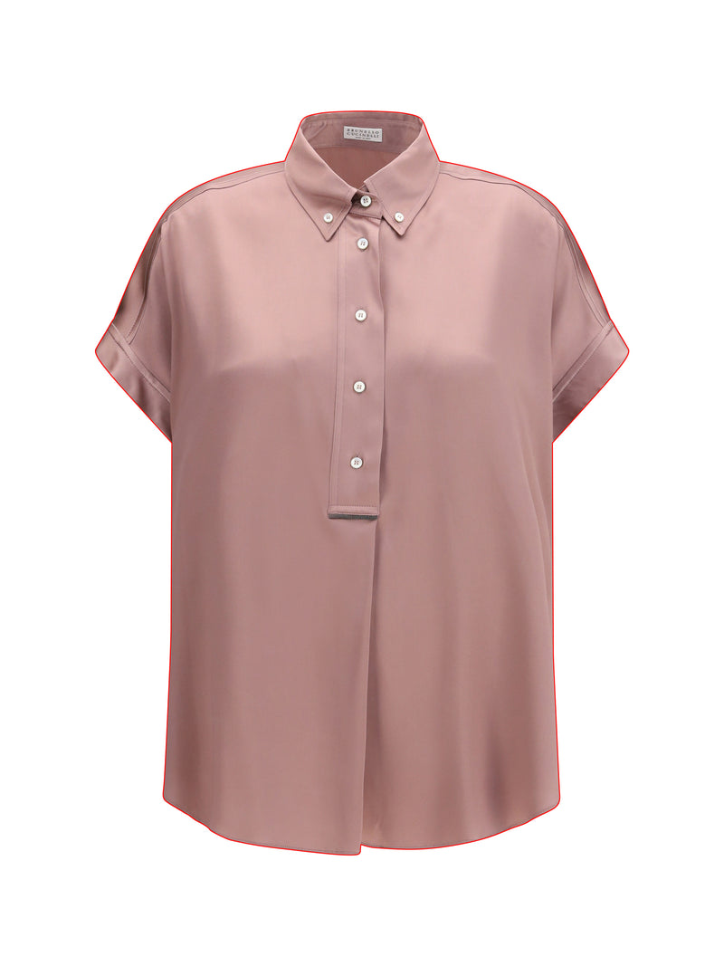 Brunello Cucinelli Brunello Cucinelli Silk Shirt Rosa Antico - World Class Fashion