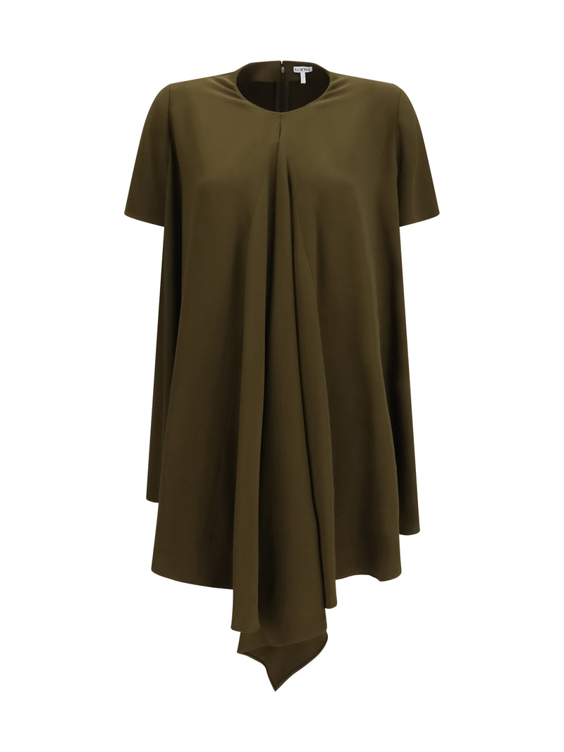 Loewe Loewe Stretch Viscose Dress Khaki Green - World Class Fashion
