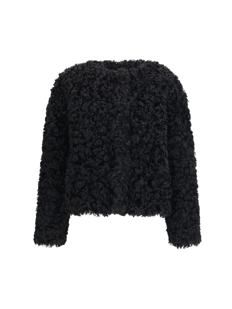 Kristina Ti Kristina Ti Short Plush Coat Caviar - World Class Fashion