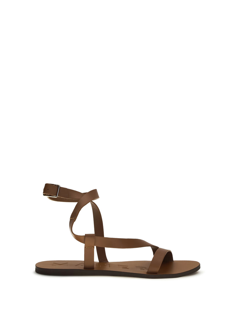 Manebi Manebi Canyon Leather Sandals Tan Gladiator - World Class Fashion