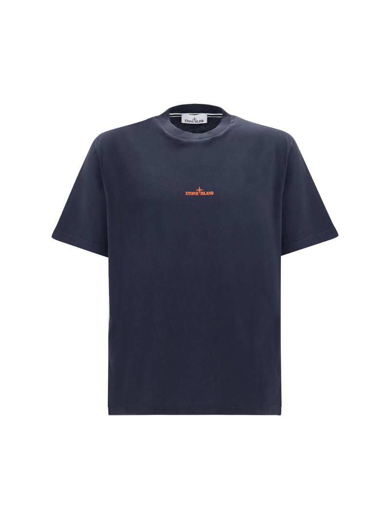 Stone Island Stone Island Center Logo T-shirt Blue Navy - World Class Fashion