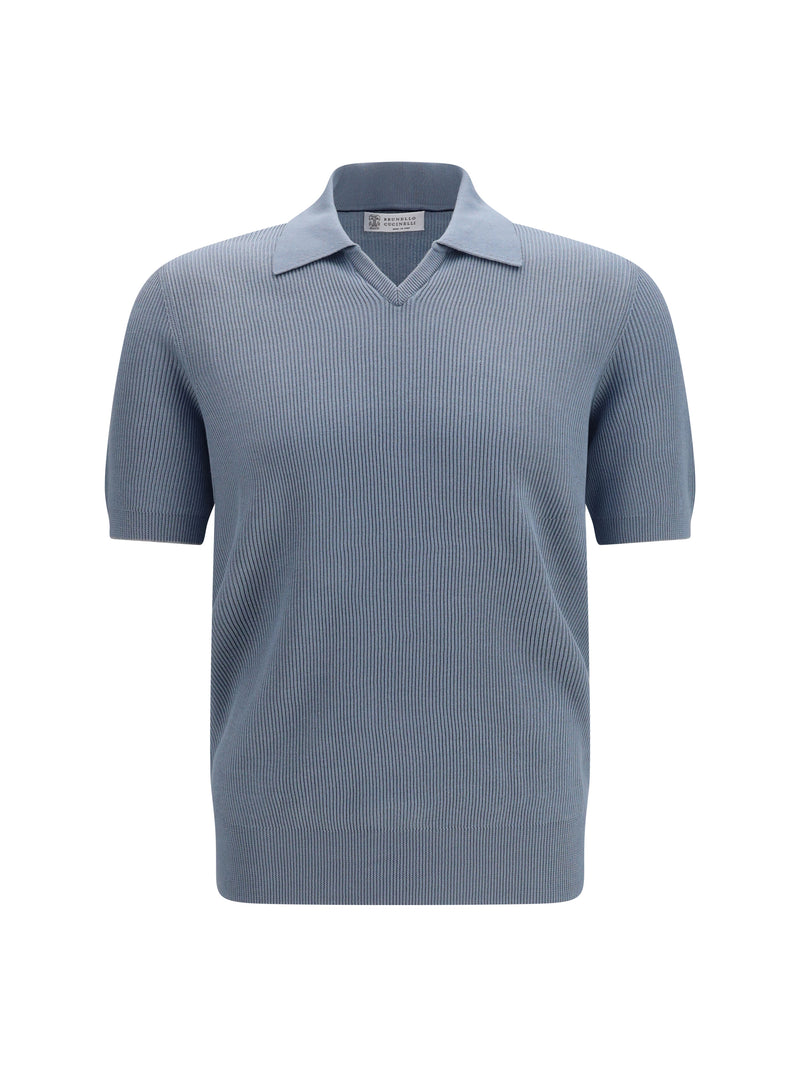 Brunello Cucinelli Brunello Cucinelli Cotton Ribbed Polo Carta Zucchero - World Class Fashion