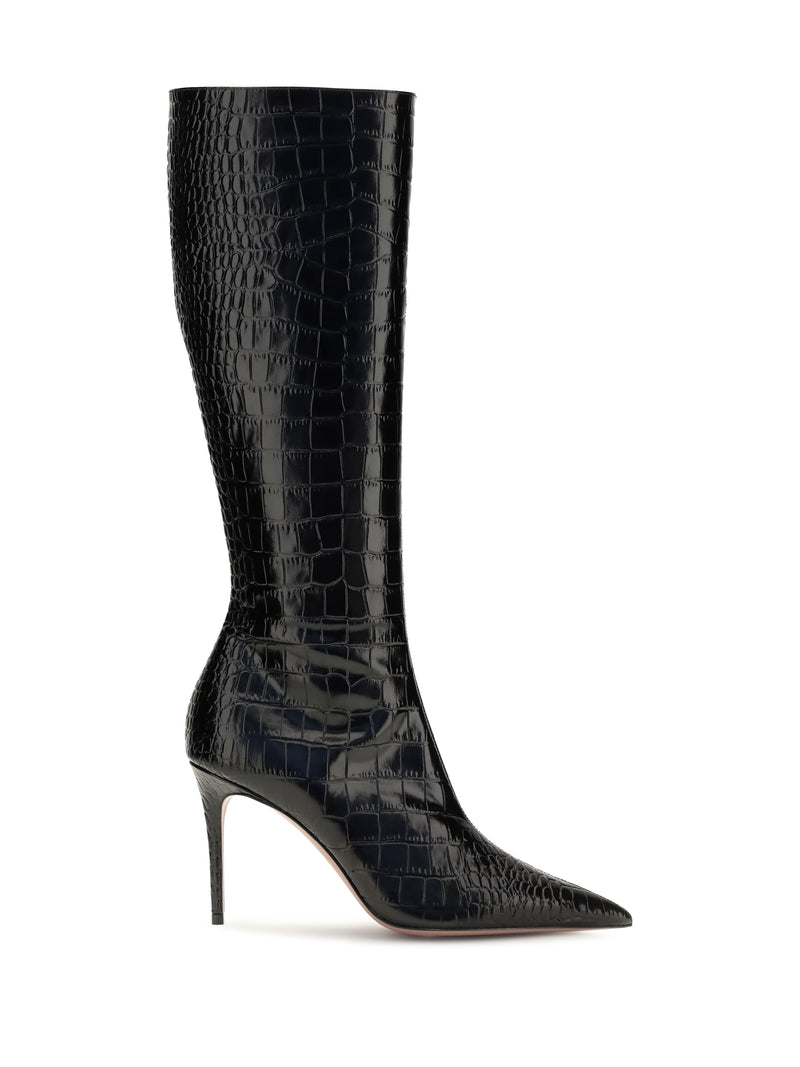 Paris Texas Paris Texas Vera Crocodile-effect Leather Knee-high Boots - World Class Fashion