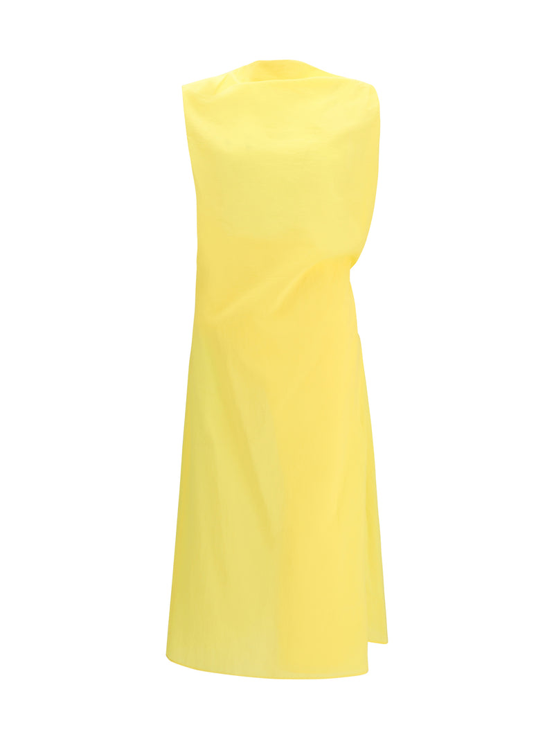 Jacquemus Jacquemus Draped Midi Dress Yellow - World Class Fashion