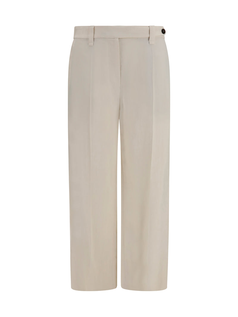 Brunello Cucinelli Brunello Cucinelli Cigarette Pants Panna Women - World Class Fashion