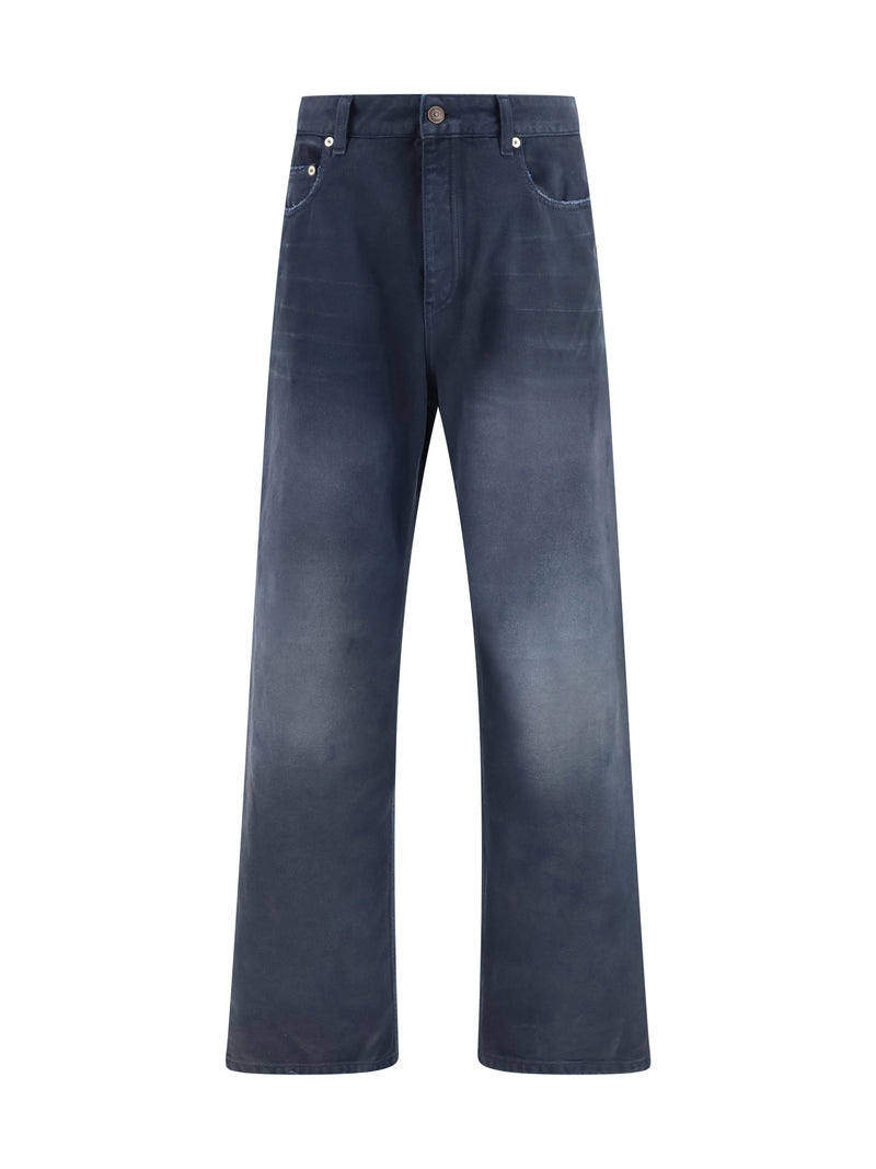 Balenciaga Balenciaga Wide-leg Denim Jeans Navy/Dirty Dark Blue - World Class Fashion