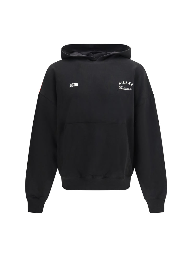Gcds Gcds Hooded Sweatshirt Back Band Logo Black/Red - World Class Fashion