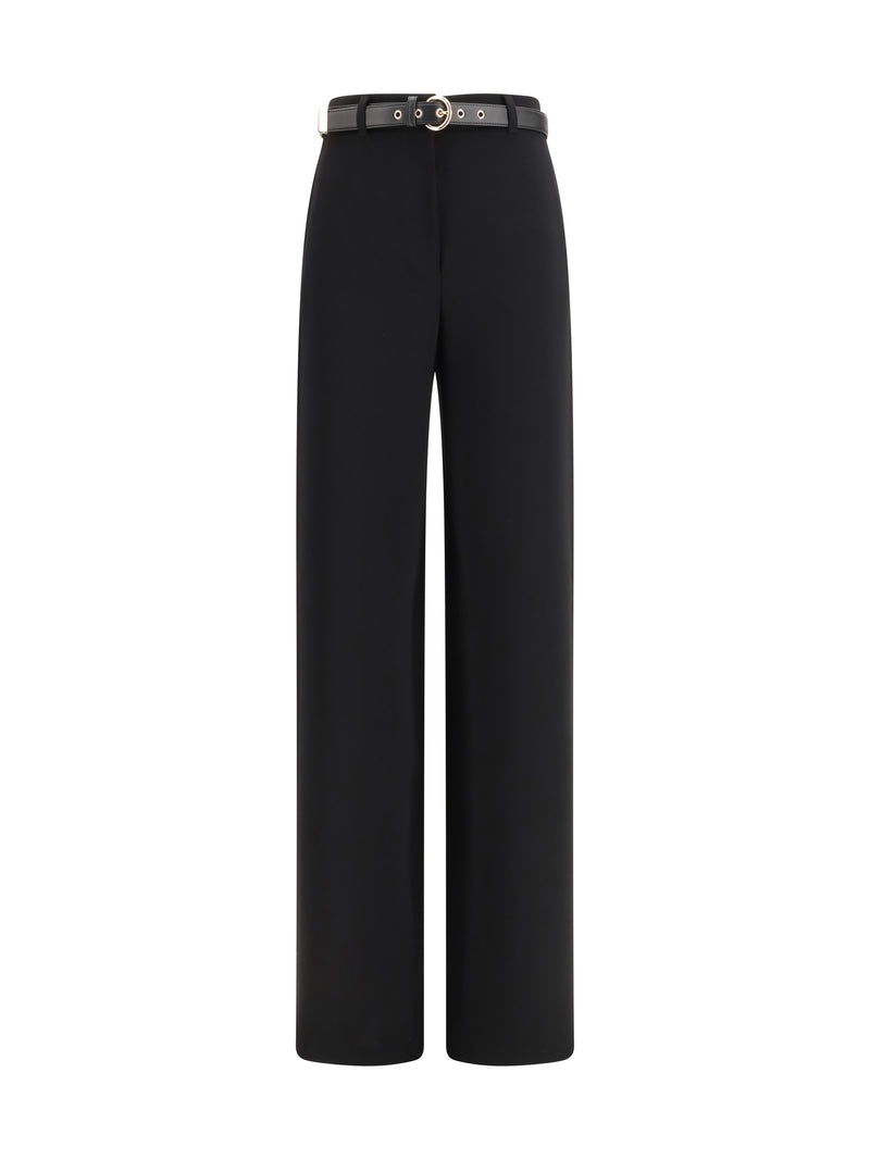 Max Mara Studio Max Mara Studio Pantalones Elegantes Con Cinturón Nero - World Class Fashion