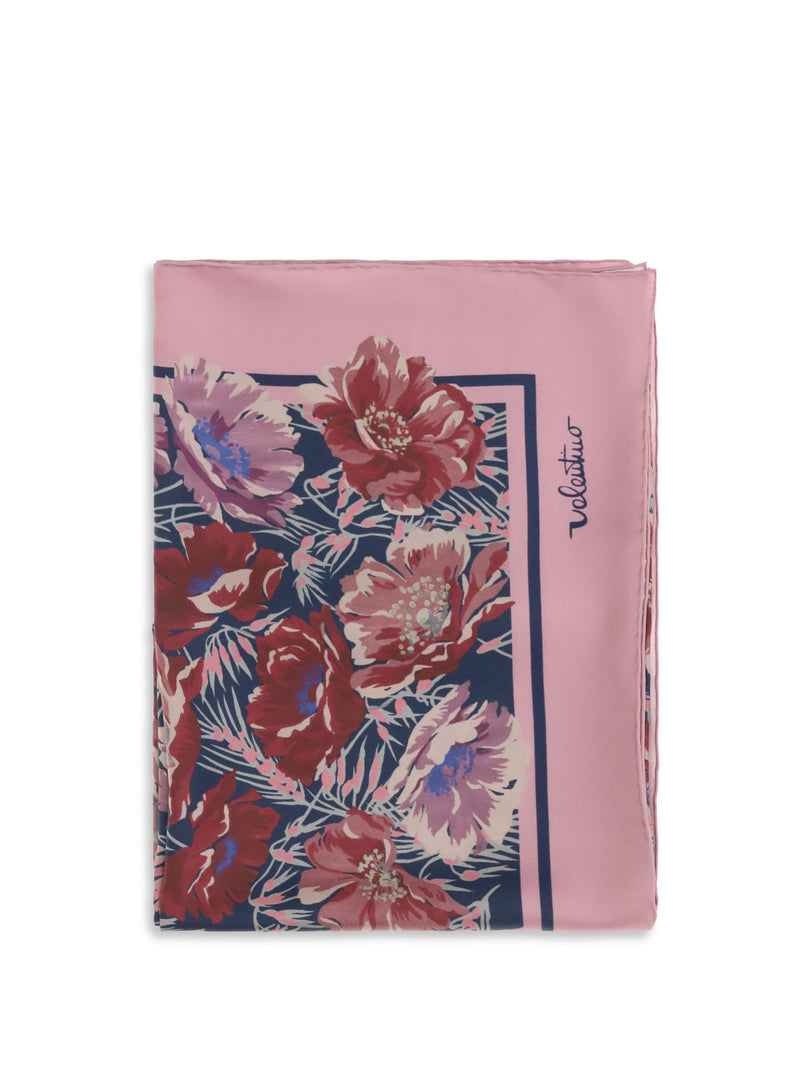 Valentino Garavani Valentino Garavani Silk Scarf Blu-Rosa-Rosso - World Class Fashion