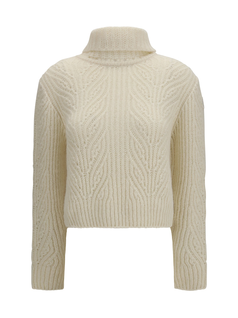 Moncler Moncler Alpaca-blend Turtleneck Sweater Natural - World Class Fashion