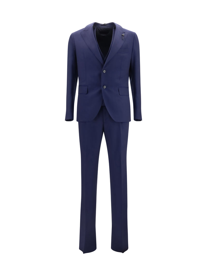 Lardini Lardini Wool Suit With Double-breasted Jacket And Vest - World Class Fashion
