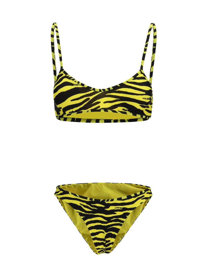 The Attico Bikini The Attico con estampado de cebra negro/amarillo - World Class Fashion
