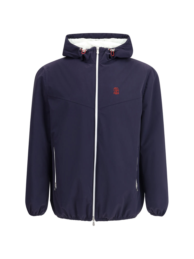 Brunello Cucinelli Brunello Cucinelli Waterproof Hooded Jacket Navy - World Class Fashion