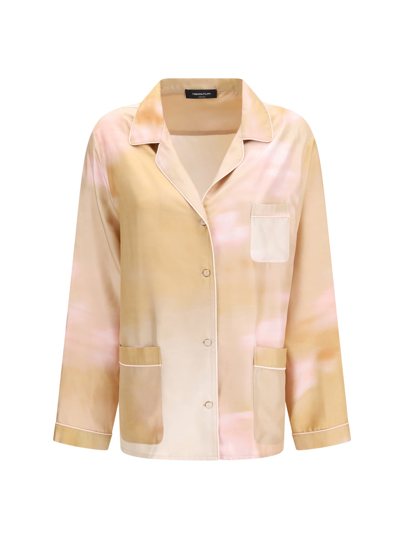 Fabiana Filippi Fabiana Filippi Printed Silk Twill Shirt Memento/Rosae - World Class Fashion