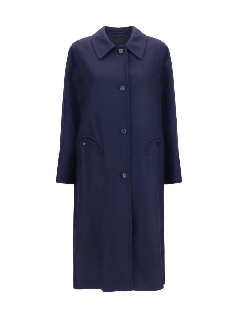 Blazè Milano Blazè Milano Nitak Woolly Wool Trench Coat Navy - World Class Fashion