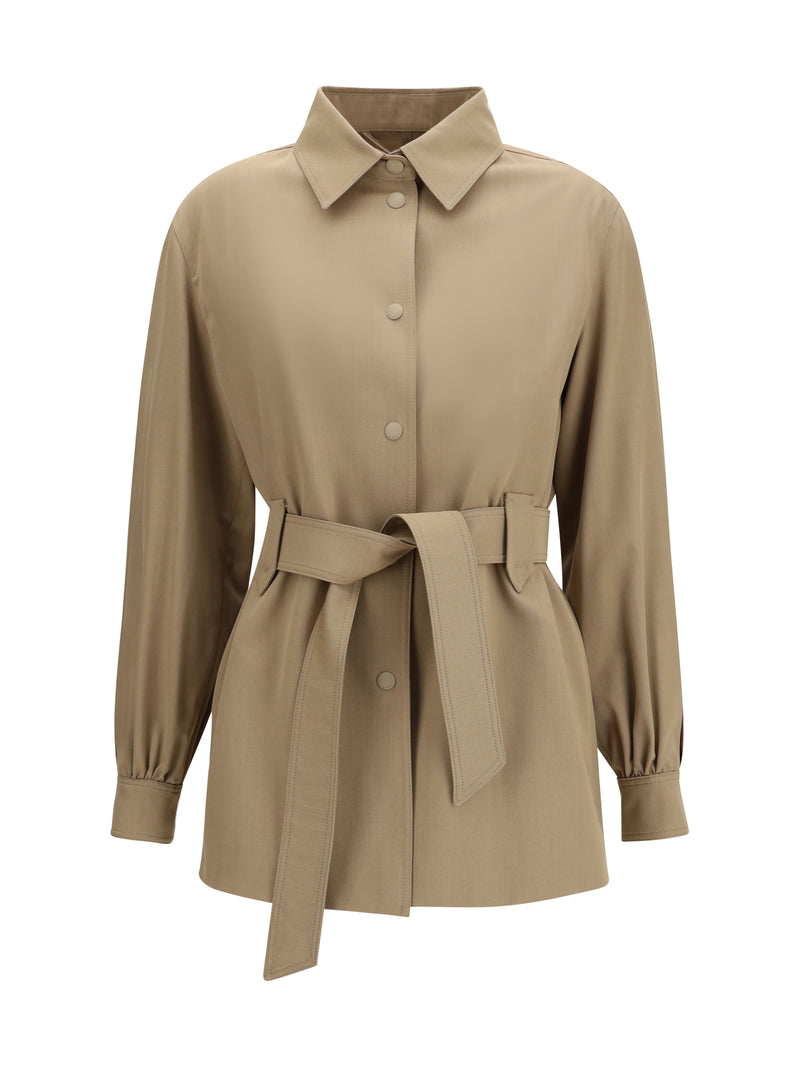 Max Mara Max Mara Wool Jacket-shirt Nocciola Women - World Class Fashion