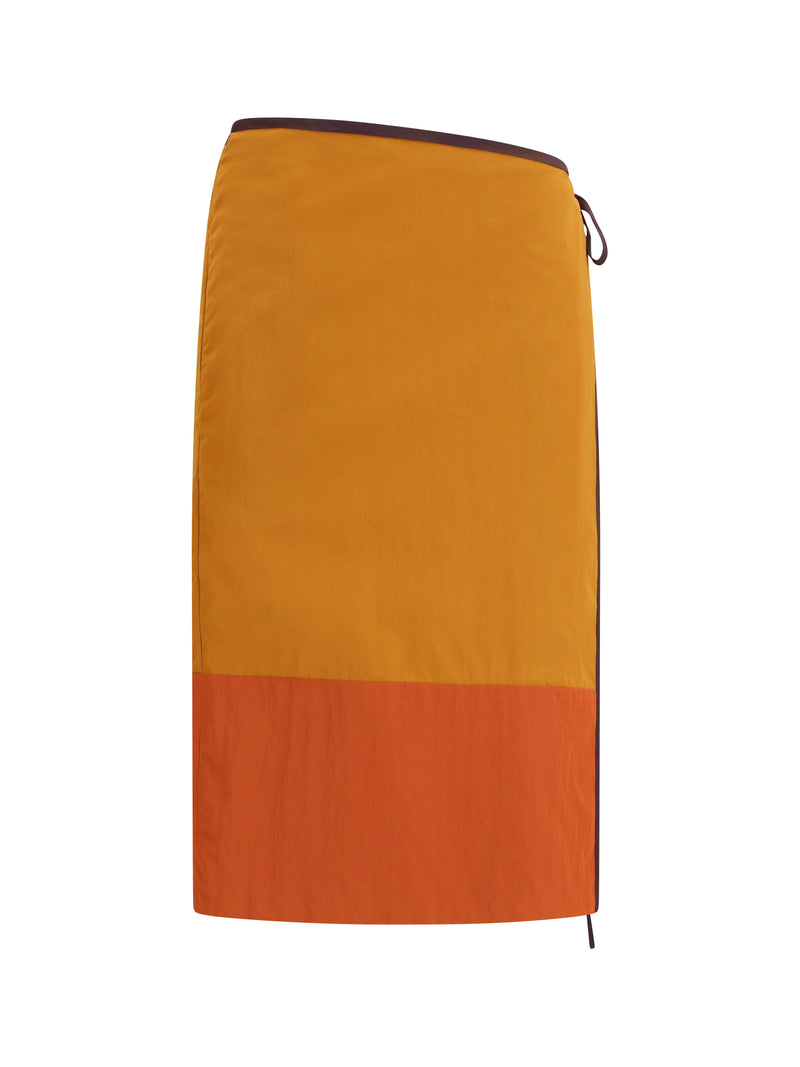 Saint Laurent Saint Laurent Tie-detail Colour-block Skirt - World Class Fashion