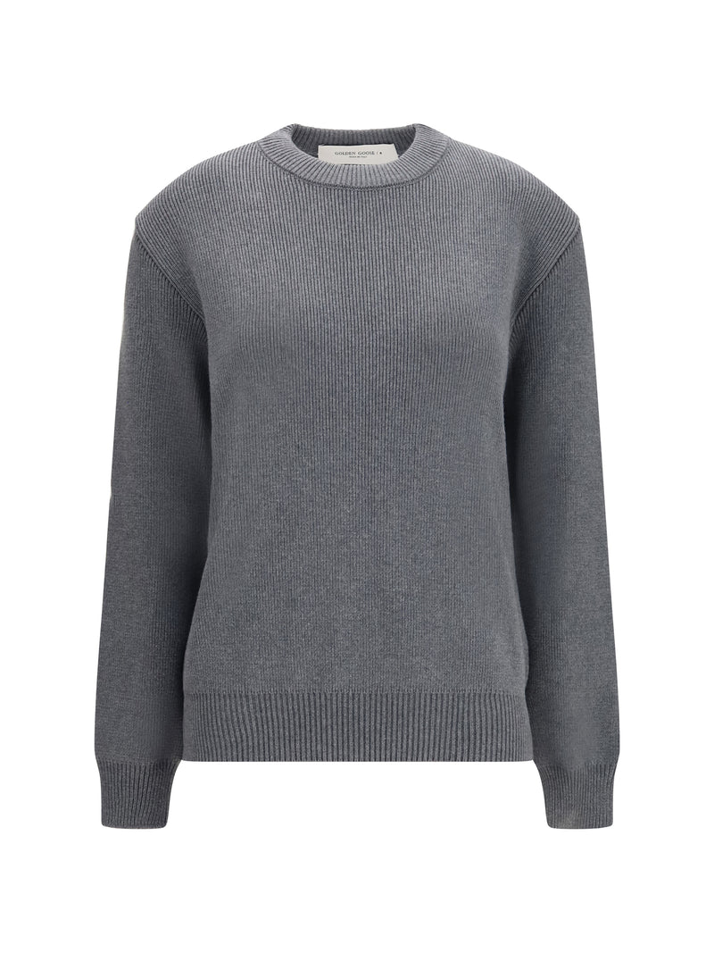Golden Goose Golden Goose Cotton Crewneck Sweater Dark Grey Melange - World Class Fashion