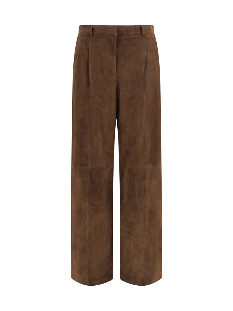 Arma Arma Suede Trousers Mud Brown Women - World Class Fashion
