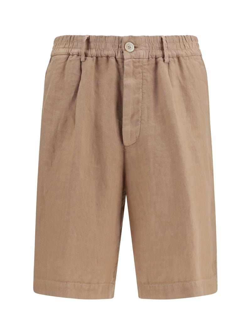 Brunello Cucinelli Brunello Cucinelli Lightweight Linen Shorts Camel - World Class Fashion