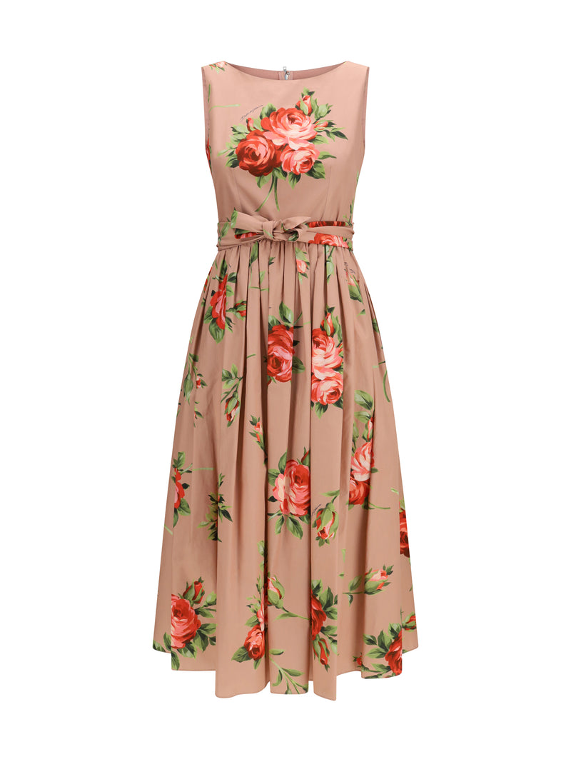 Dolce & Gabbana Dolce & Gabbana Cotton Dress Rose Bouquet Print - World Class Fashion