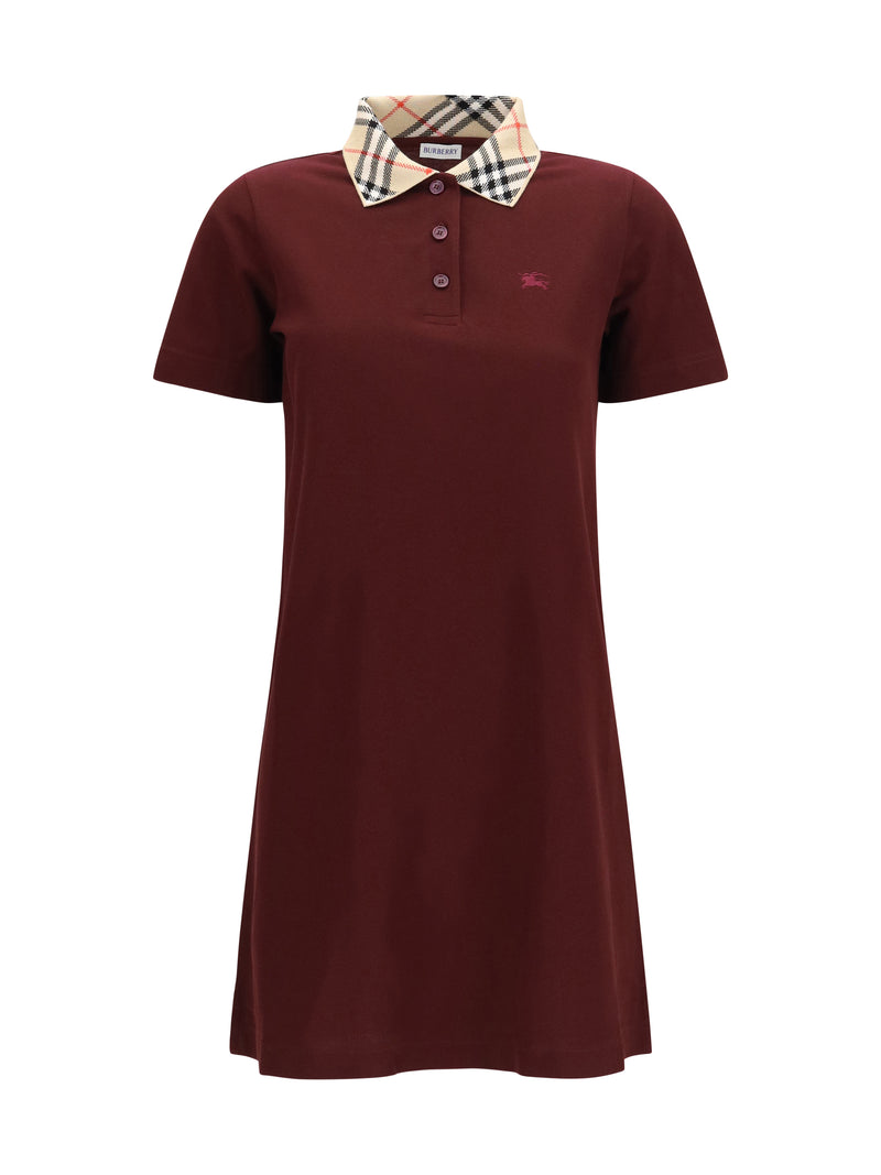 Burberry Burberry Polo-style Cotton Dress Vineyard Red - World Class Fashion